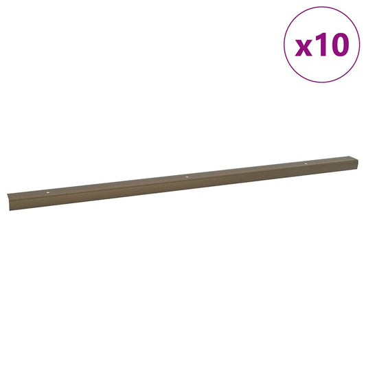 Stair Nosings 10 pcs Brown 67 x 3 x 2 cm Aluminium Stair Nosings 10 pcs Brown 67 x 3 x 2 cm Aluminium