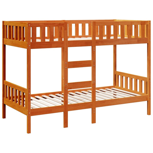 Bunk Bed Wax Brown 90x200 cm Solid Wood Pine Bunk Bed Wax Brown 90x200 cm Solid Wood Pine