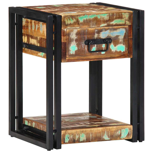 Bedside Cabinet Multicolour 40 x 35 x 50 cm Solid Reclaim Wood Bedside Cabinet Multicolour 40 x 35 x 50 cm Solid Reclaim Wood