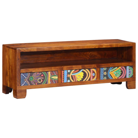 TV Cabinet Multicolour 110x30x40 Solid Wood Acacia TV Cabinet Multicolour 110x30x40 Solid Wood Acacia