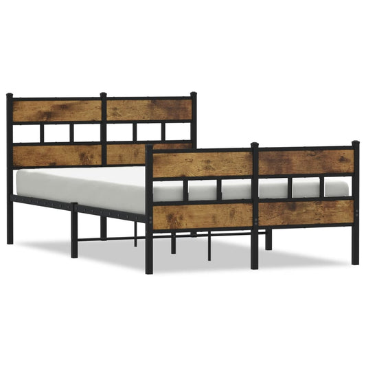 Metal Bed Frame without Mattress Smoked Oak 120x200 cm Metal Bed Frame without Mattress Smoked Oak 120x200 cm