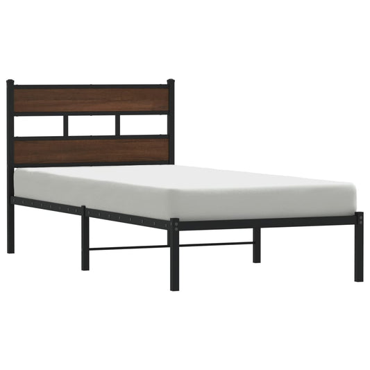 Bed Frame without Mattress with Headboard Brown Oak 100x200 cm Bed Frame without Mattress with Headboard Brown Oak 100x200 cm