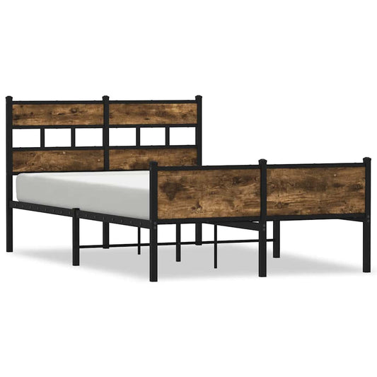 Bed Frame without Mattress Smoked Oak 120x200 cm Engineered Wood Bed Frame without Mattress Smoked Oak 120x200 cm Engineered Wood