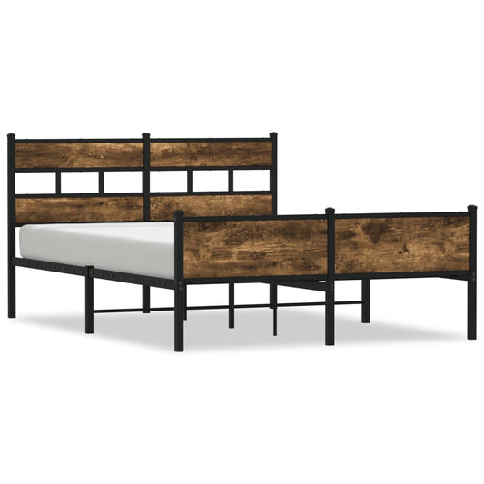 Bed Frame without Mattress Smoked Oak 140x200 cm Engineered Wood Bed Frame without Mattress Smoked Oak 140x200 cm Engineered Wood
