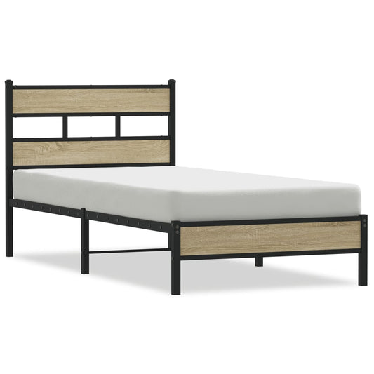 Bed Frame without Mattress Sonoma Oak 100x200 cm Engineered Wood Bed Frame without Mattress Sonoma Oak 100x200 cm Engineered Wood