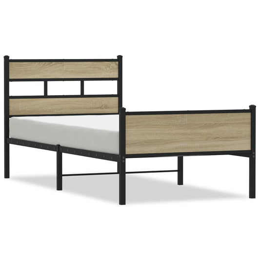 Bed Frame without Mattress Sonoma Oak 100x200 cm Engineered Wood Bed Frame without Mattress Sonoma Oak 100x200 cm Engineered Wood