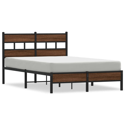 Bed Frame without Mattress Brown Oak 120x190 cm Small Double Engineered Wood Bed Frame without Mattress Brown Oak 120x190 cm Small Double Engineered Wood