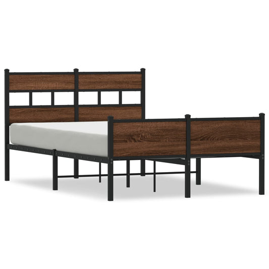 Bed Frame without Mattress Brown Oak 120x190 cm Small Double Engineered Wood Bed Frame without Mattress Brown Oak 120x190 cm Small Double Engineered Wood