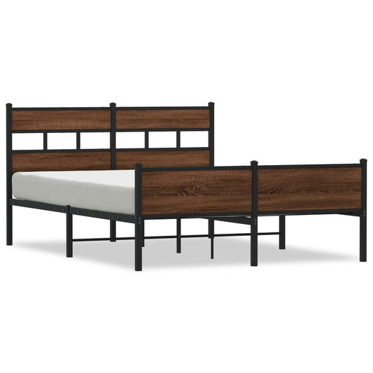 Bed Frame without Mattress Brown Oak 140x190 cm Engineered Wood Bed Frame without Mattress Brown Oak 140x190 cm Engineered Wood