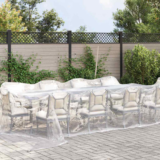 Clear Tarpaulin with Eyelets 4x12 m Polyethylene Clear Tarpaulin with Eyelets 4x12 m Polyethylene