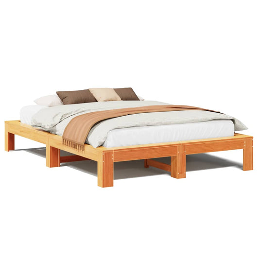 Bed Frame without Mattress Wax Brown 160x200 cm Solid Wood Pine Bed Frame without Mattress Wax Brown 160x200 cm Solid Wood Pine