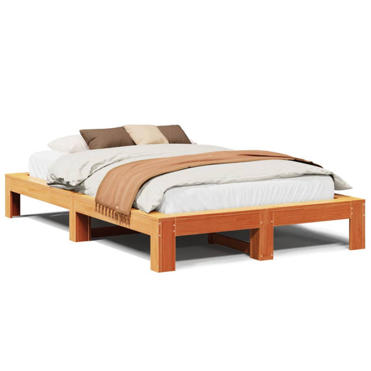 Bed Frame without Mattress Wax Brown 120x200 cm Solid Wood Pine Bed Frame without Mattress Wax Brown 120x200 cm Solid Wood Pine