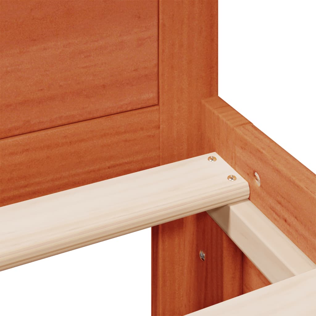 Bed Frame without Mattress with Headboard Wax Brown 180x200 cm