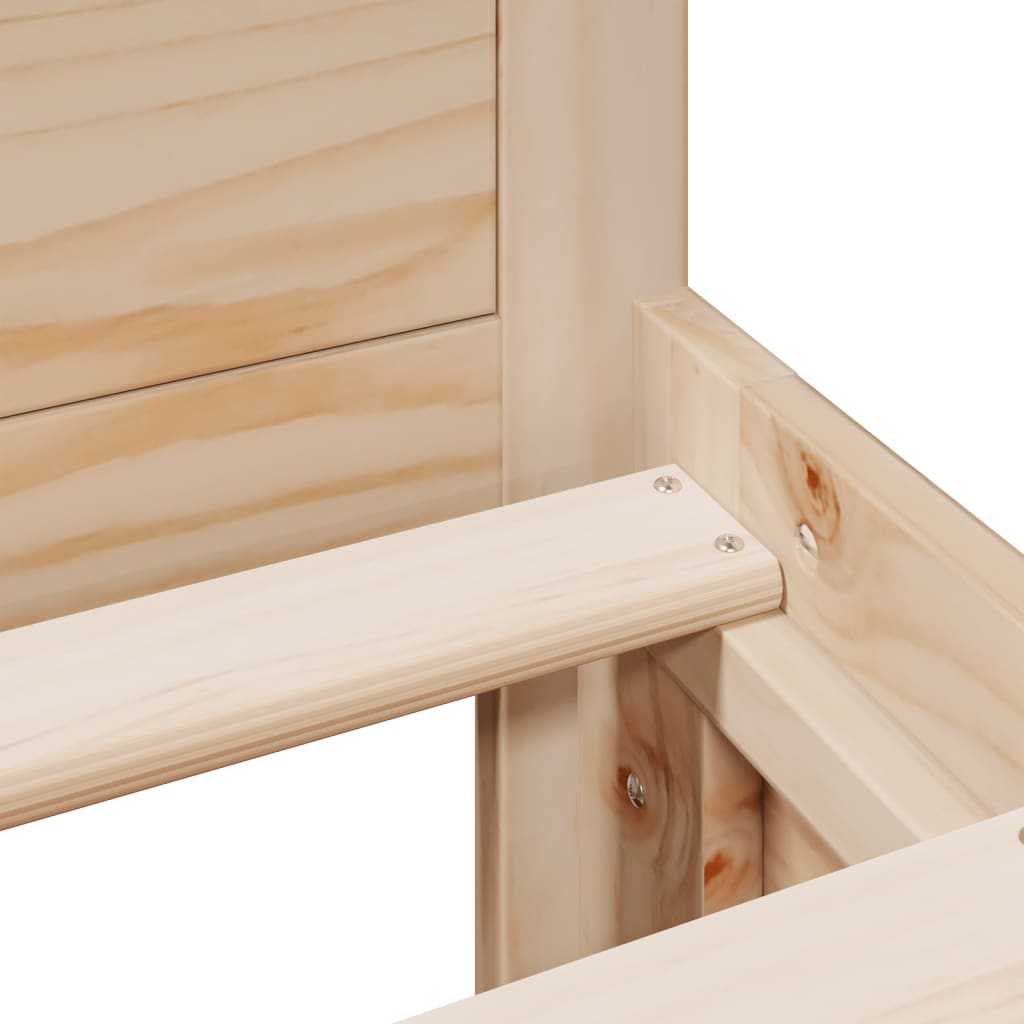 Bed Frame without Mattress with Headboard 160x200 cm Solid Wood Pine