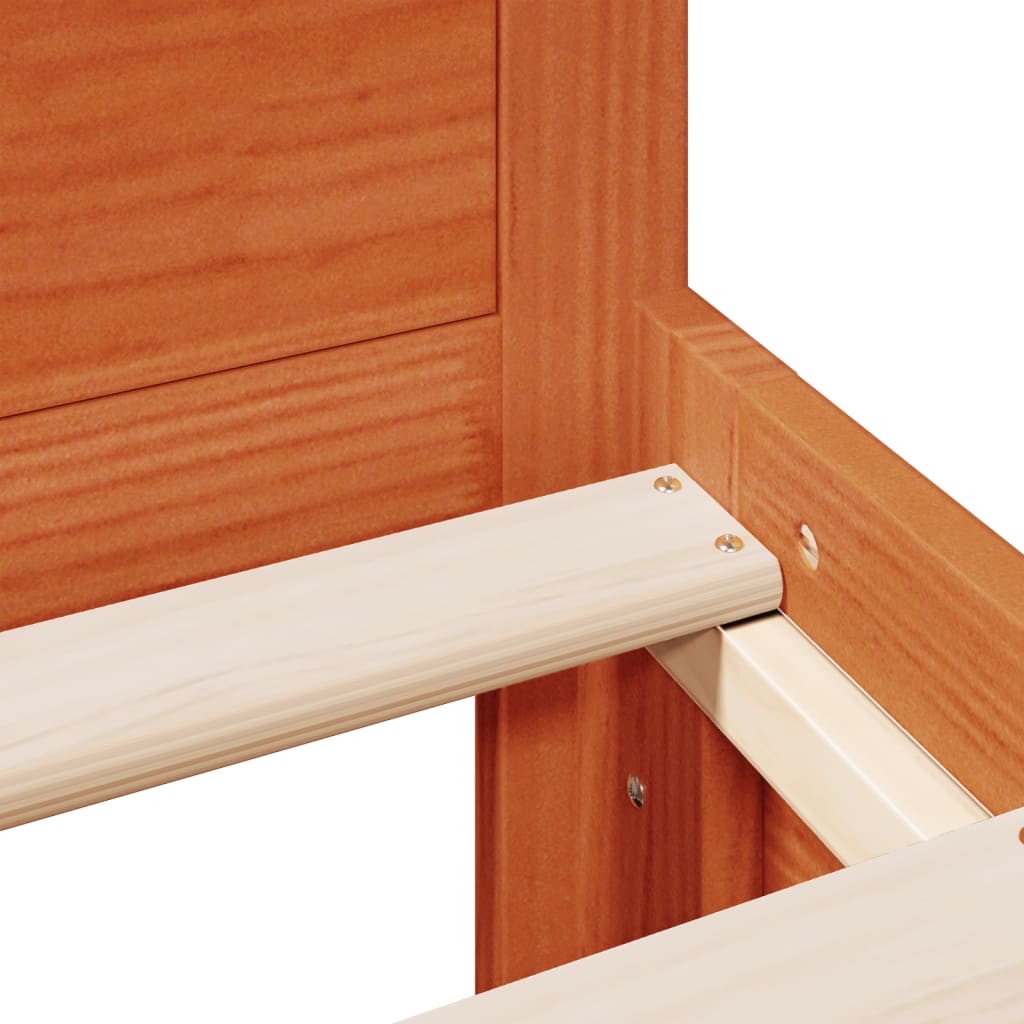 Bed Frame without Mattress with Headboard Wax Brown 140x200 cm