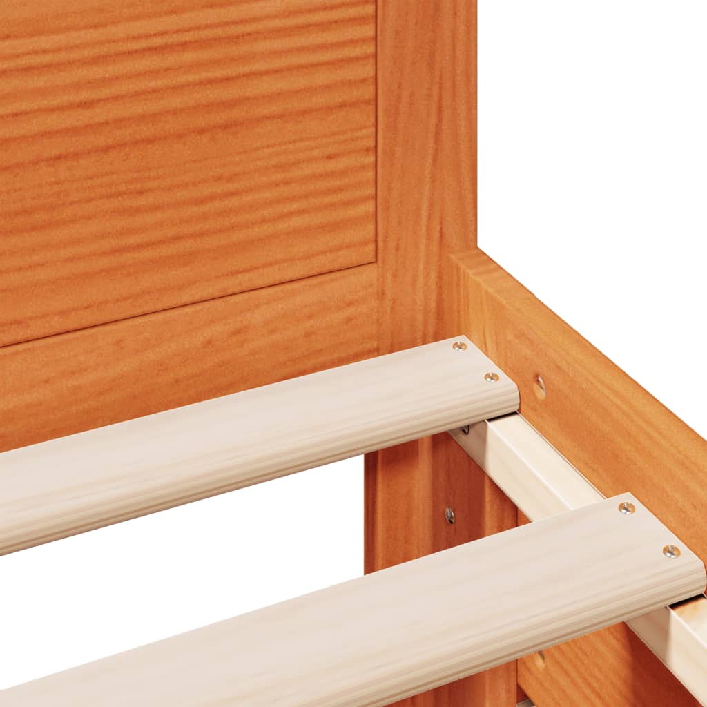 Bed Frame without Mattress with Headboard Wax Brown 100x200 cm