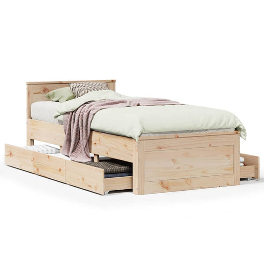 Bed Frame without Mattress with Headboard 90x200 cm Solid Wood Pine Bed Frame without Mattress with Headboard 90x200 cm Solid Wood Pine