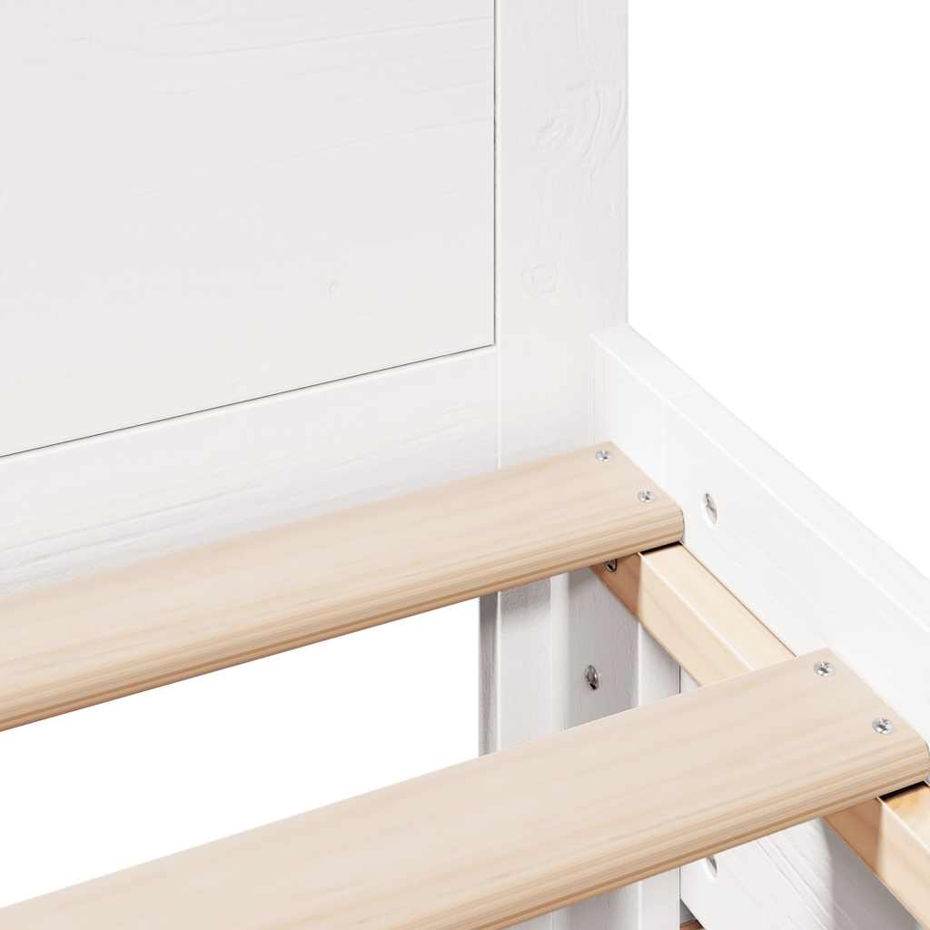 Bed Frame without Mattress with Headboard White 75x190 cm