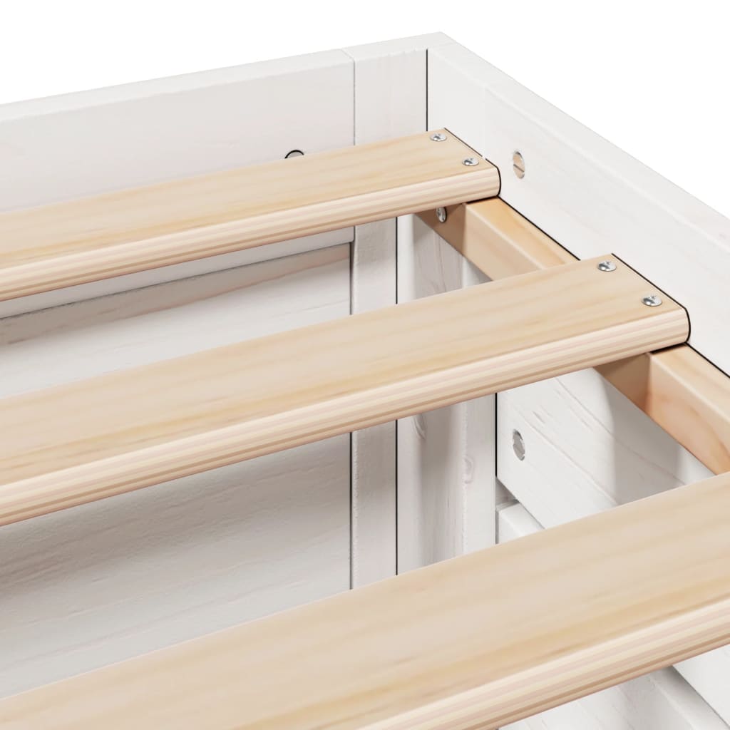Bed Frame without Mattress with Drawers White 150x200 cm