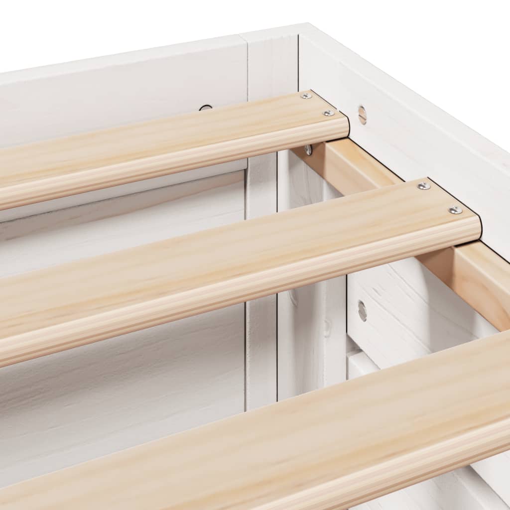 Bed Frame without Mattress with Drawers White 140x200 cm