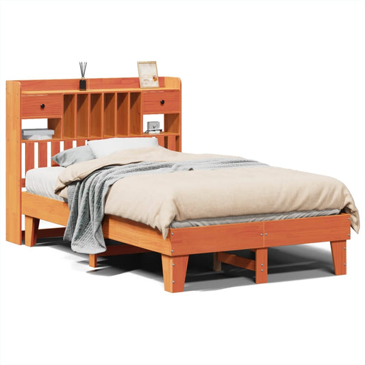 Bed Frame without Mattress Wax Brown 135x190 cm Solid Wood Pine Bed Frame without Mattress Wax Brown 135x190 cm Solid Wood Pine