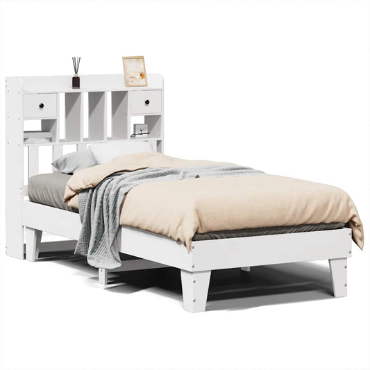 Bed Frame without Mattress White 90x190 cm Single Solid Wood Pine Bed Frame without Mattress White 90x190 cm Single Solid Wood Pine