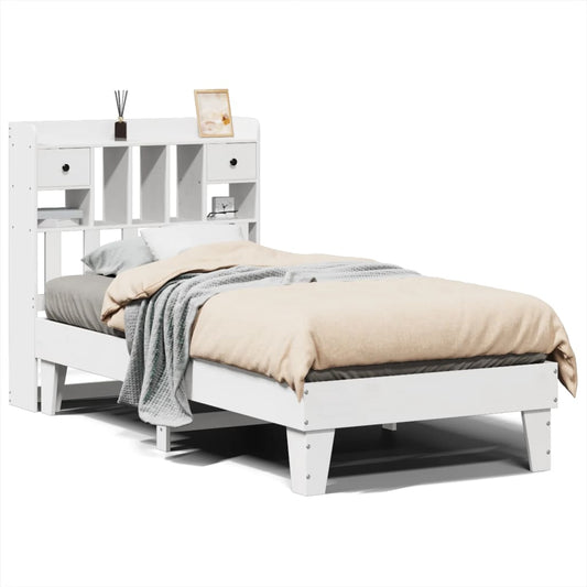 Bed Frame without Mattress White 75x190 cm Small Single Solid Wood Pine Bed Frame without Mattress White 75x190 cm Small Single Solid Wood Pine