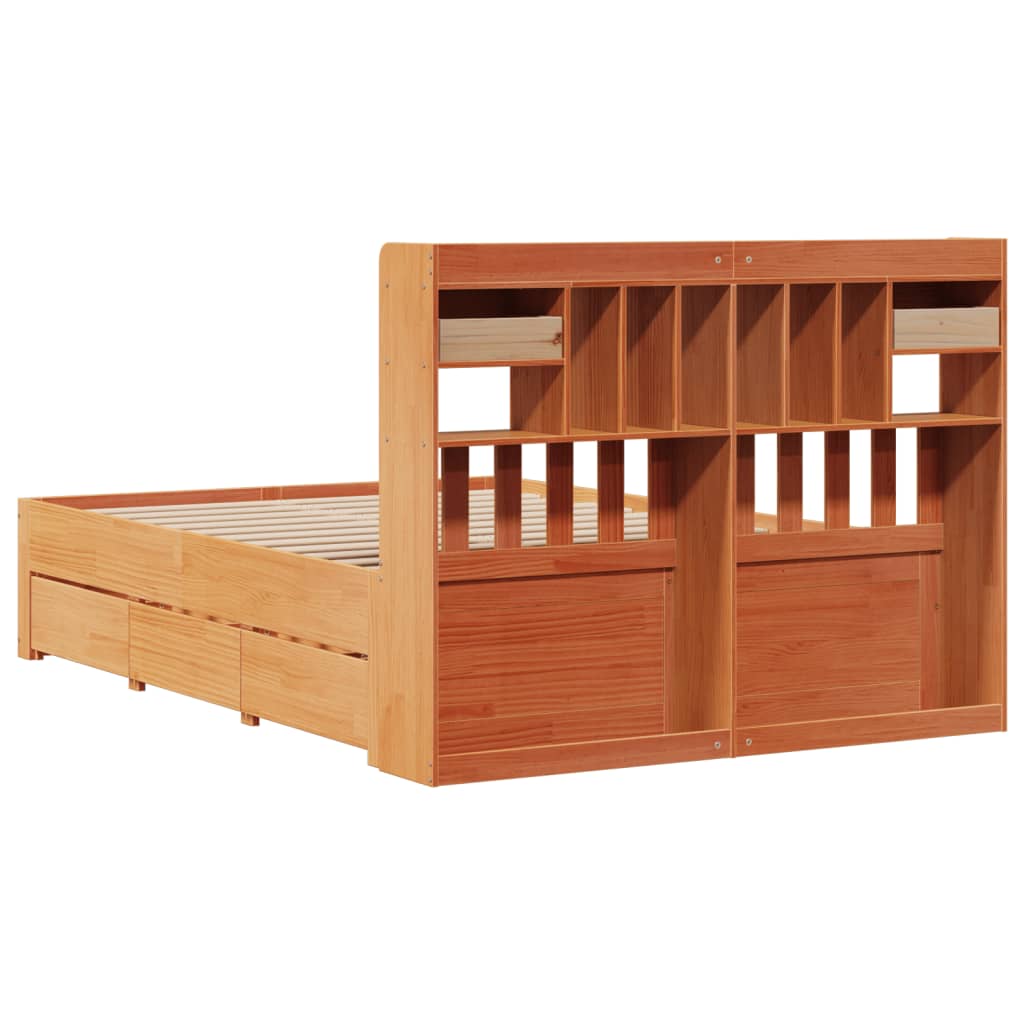 Bookcase Bed without Mattress Wax Brown 150x200 cm