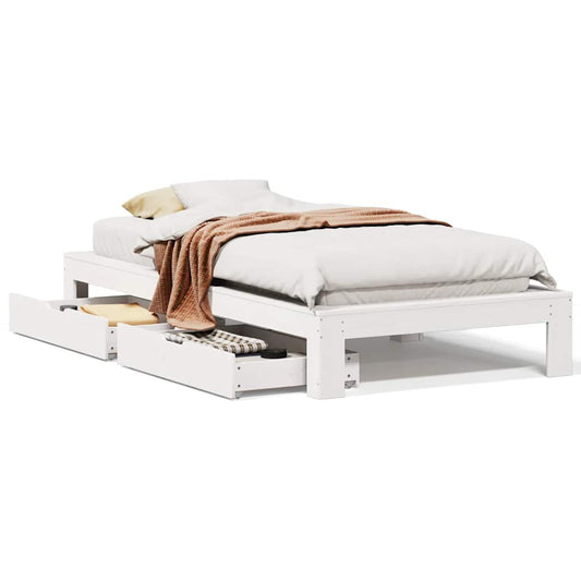 Bed Frame without Mattress White 75x190 cm Small Single Solid Wood Pine Bed Frame without Mattress White 75x190 cm Small Single Solid Wood Pine