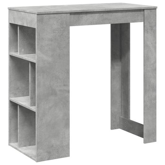 Bar Table with Racks Concrete Grey 102x50x103.5 cm Engineered Wood Bar Table with Racks Concrete Grey 102x50x103.5 cm Engineered Wood
