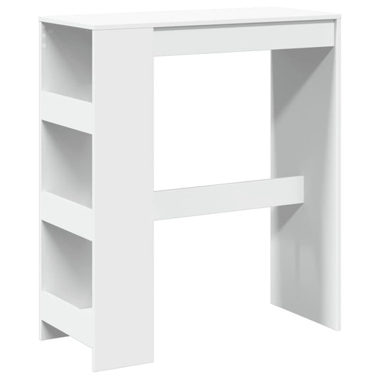 Bar Table with Racks White 90x40x103.5 cm Engineered Wood Bar Table with Racks White 90x40x103.5 cm Engineered Wood