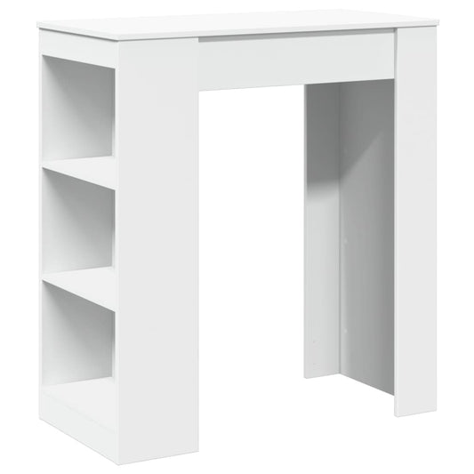 Bar Table with Racks White 95x47x103.5 cm Engineered Wood Bar Table with Racks White 95x47x103.5 cm Engineered Wood