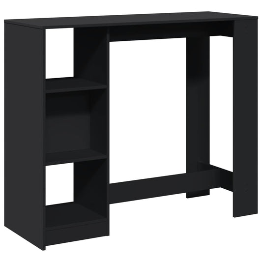 Bar Table with Shelf Black 124x46x103.5 cm Engineered Wood Bar Table with Shelf Black 124x46x103.5 cm Engineered Wood