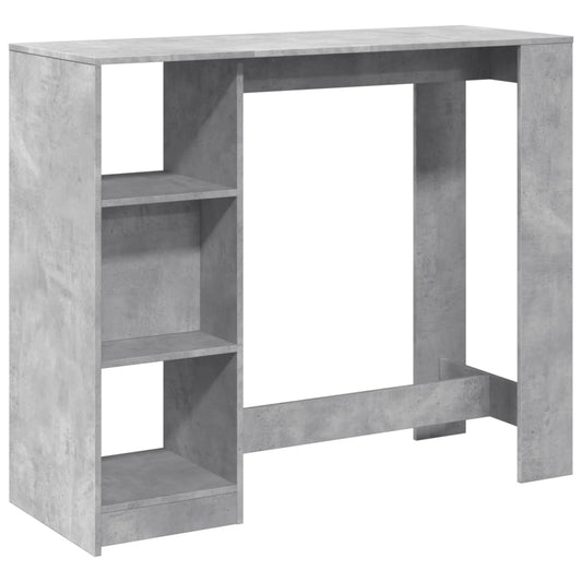 Bar Table with Shelf Concrete Grey 124x46x103.5 cm Engineered Wood Bar Table with Shelf Concrete Grey 124x46x103.5 cm Engineered Wood