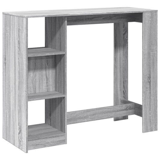 Bar Table with Shelf Grey Sonoma 124x46x103.5 cm Engineered Wood Bar Table with Shelf Grey Sonoma 124x46x103.5 cm Engineered Wood