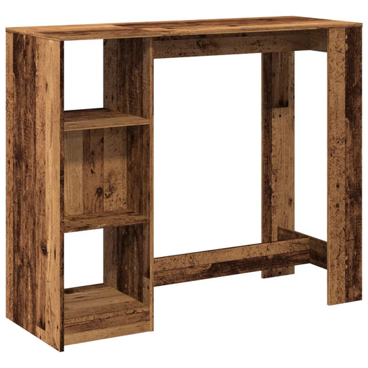 Bar Table with Shelf Old Wood 124x46x103,5 cm Engineered Wood Bar Table with Shelf Old Wood 124x46x103,5 cm Engineered Wood