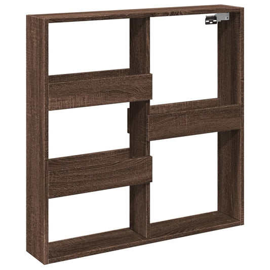 Wall Cabinet Brown Oak 80x15x80 cm Engineered Wood Wall Cabinet Brown Oak 80x15x80 cm Engineered Wood