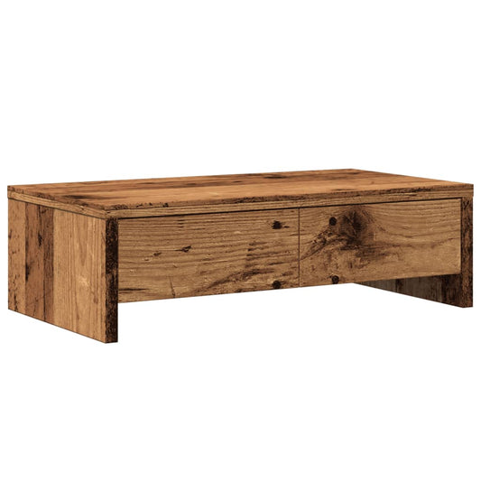 Monitor Stand with Drawers Old Wood 50x27x15 cm Engineered Wood Monitor Stand with Drawers Old Wood 50x27x15 cm Engineered Wood