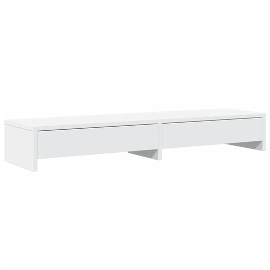 Monitor Stand with Drawers White 100x27x15 cm Engineered Wood Monitor Stand with Drawers White 100x27x15 cm Engineered Wood