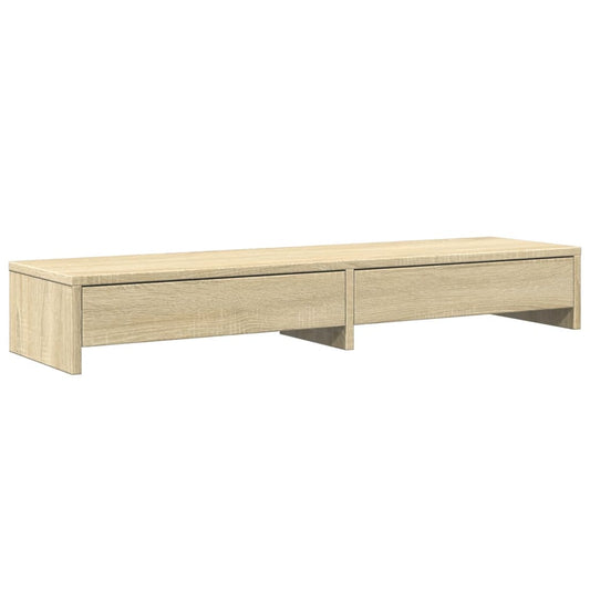 Monitor Stand with Drawers Sonoma Oak 100x27x15 cm Engineered Wood Monitor Stand with Drawers Sonoma Oak 100x27x15 cm Engineered Wood