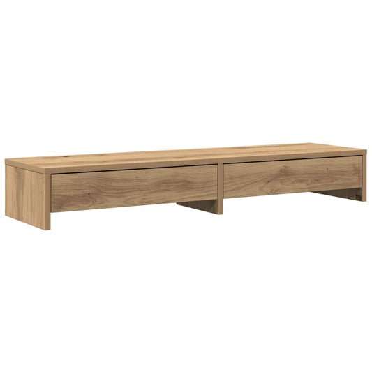 Monitor Stand with Drawers Artisian Oak 100x27x15 cm Engineered Wood Monitor Stand with Drawers Artisian Oak 100x27x15 cm Engineered Wood