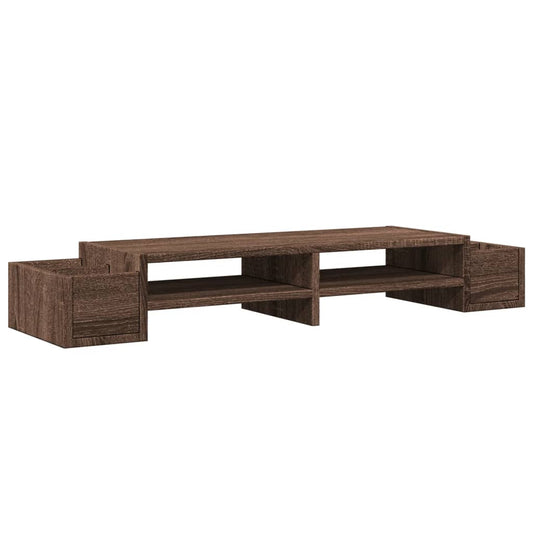 Monitor Stand with Storage Brown Oak 100x27x15 cm Engineered Wood Monitor Stand with Storage Brown Oak 100x27x15 cm Engineered Wood