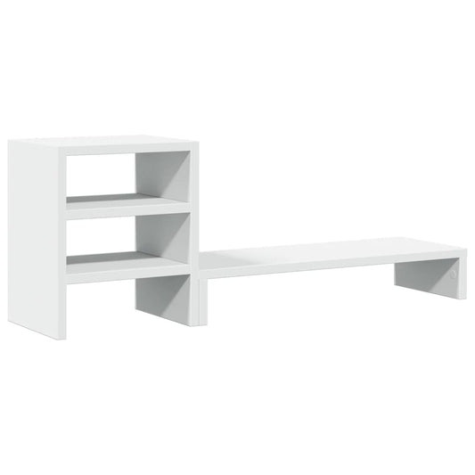Monitor Stand with Desk Organiser White Engineered Wood Monitor Stand with Desk Organiser White Engineered Wood