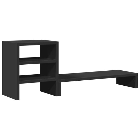 Monitor Stand with Desk Organiser Black Engineered Wood Monitor Stand with Desk Organiser Black Engineered Wood