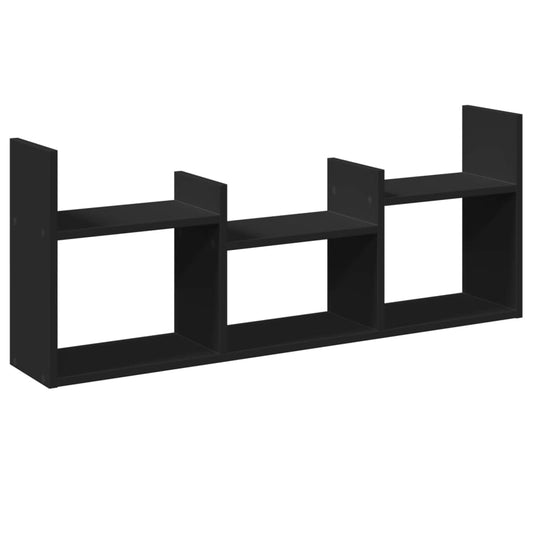 Wall Cabinet 100x18x40 cm Black Engineered Wood Wall Cabinet 100x18x40 cm Black Engineered Wood