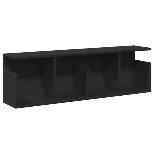 Wall Cabinet 100x20x30 cm Black Engineered Wood Wall Cabinet 100x20x30 cm Black Engineered Wood