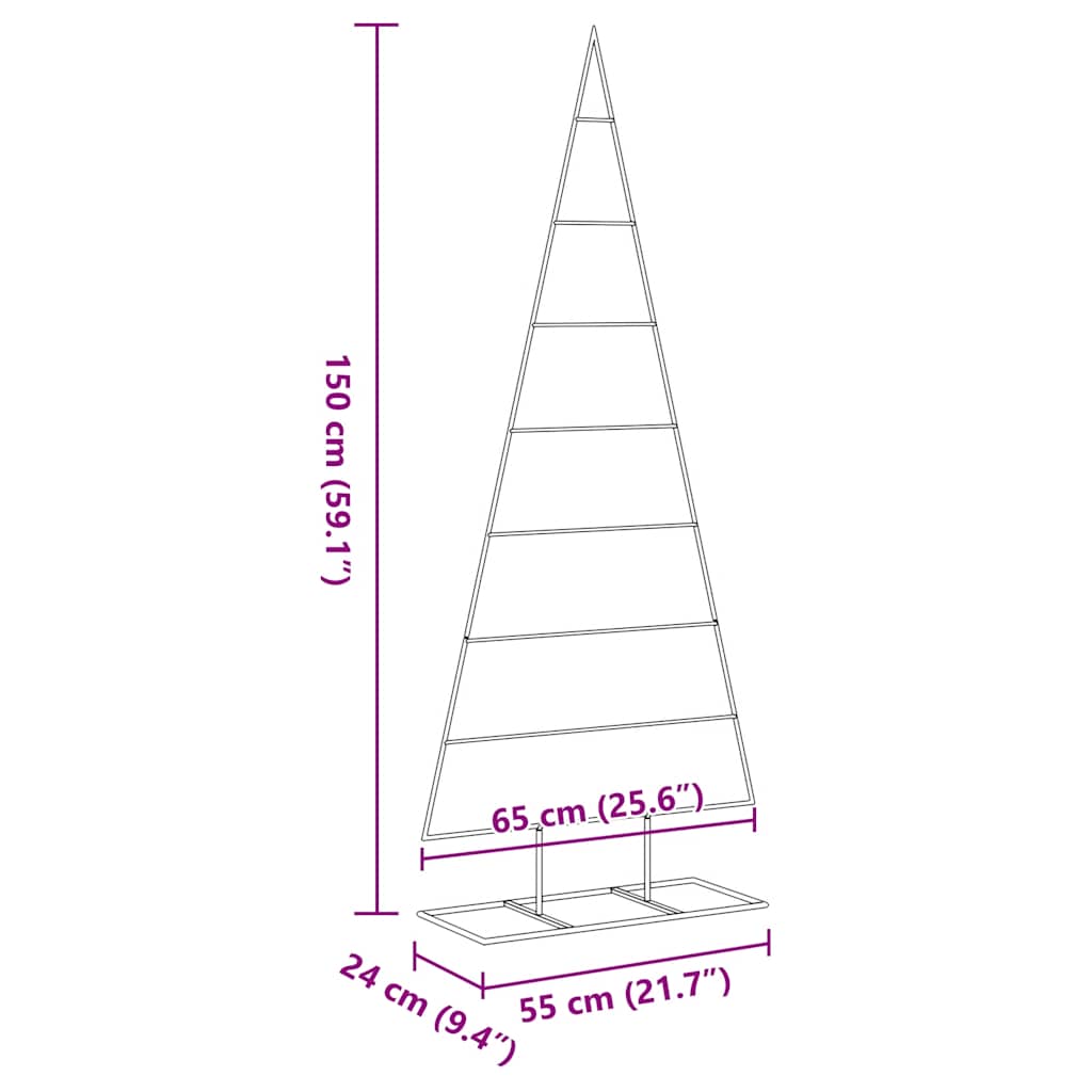 Metal Christmas Tree for Decoration Black 150 cm