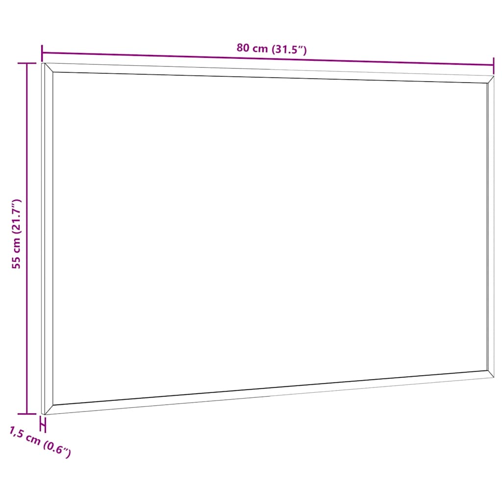 Magnetic Whiteboard with Solid Pine Wood Frame 80x55 cm