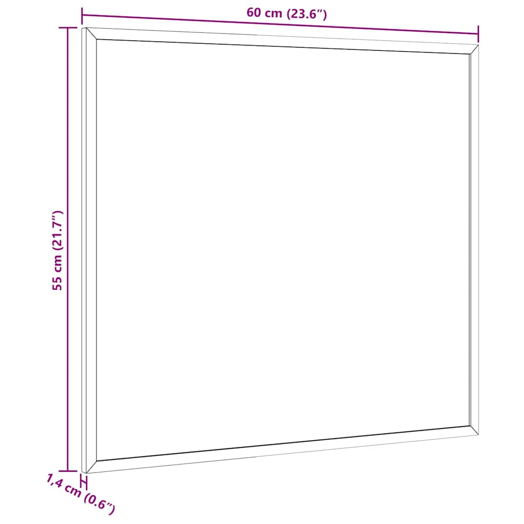 Cork Board with Solid Pine Wood Frame 60x55 cm