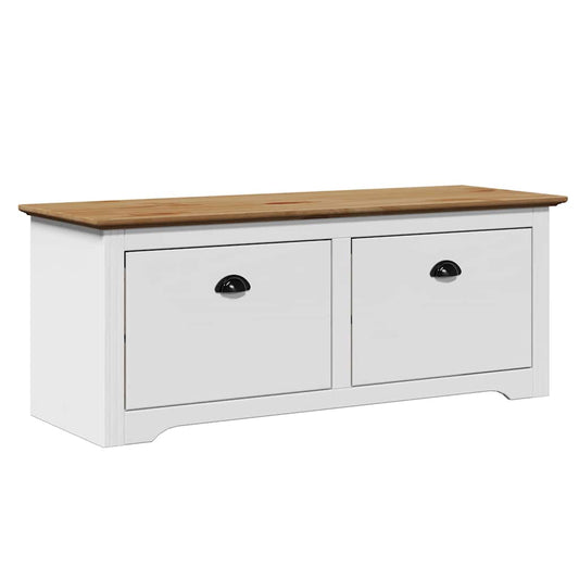 Hallway Bench BODO White and Brown 114x40x45 cm Hallway Bench BODO White and Brown 114x40x45 cm
